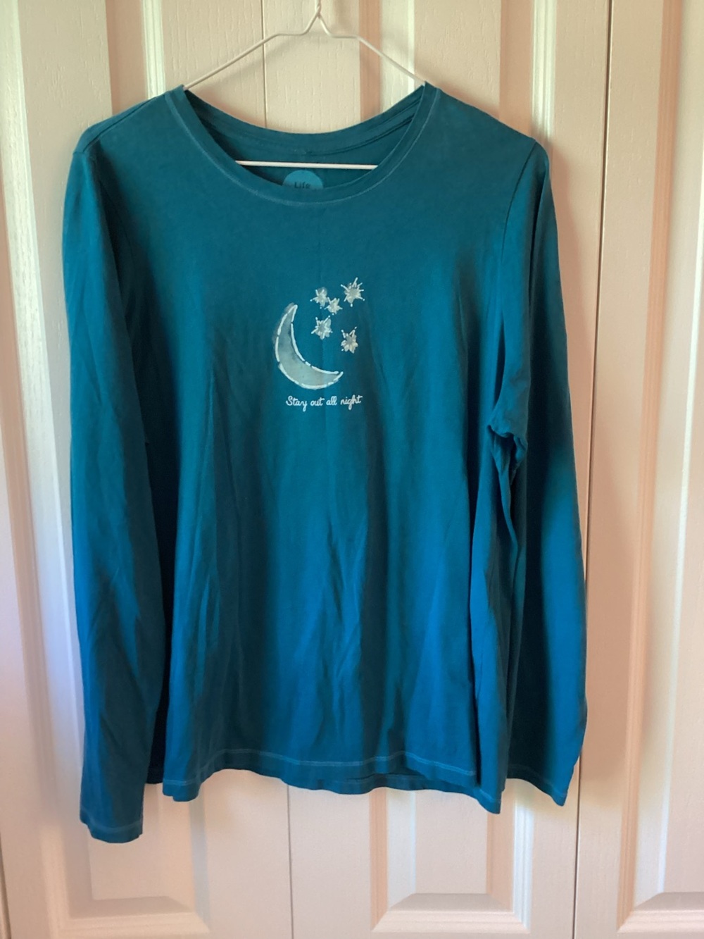 Life Is Good Womens Moon And Stars Sleep Shirt Sz Large - IEC